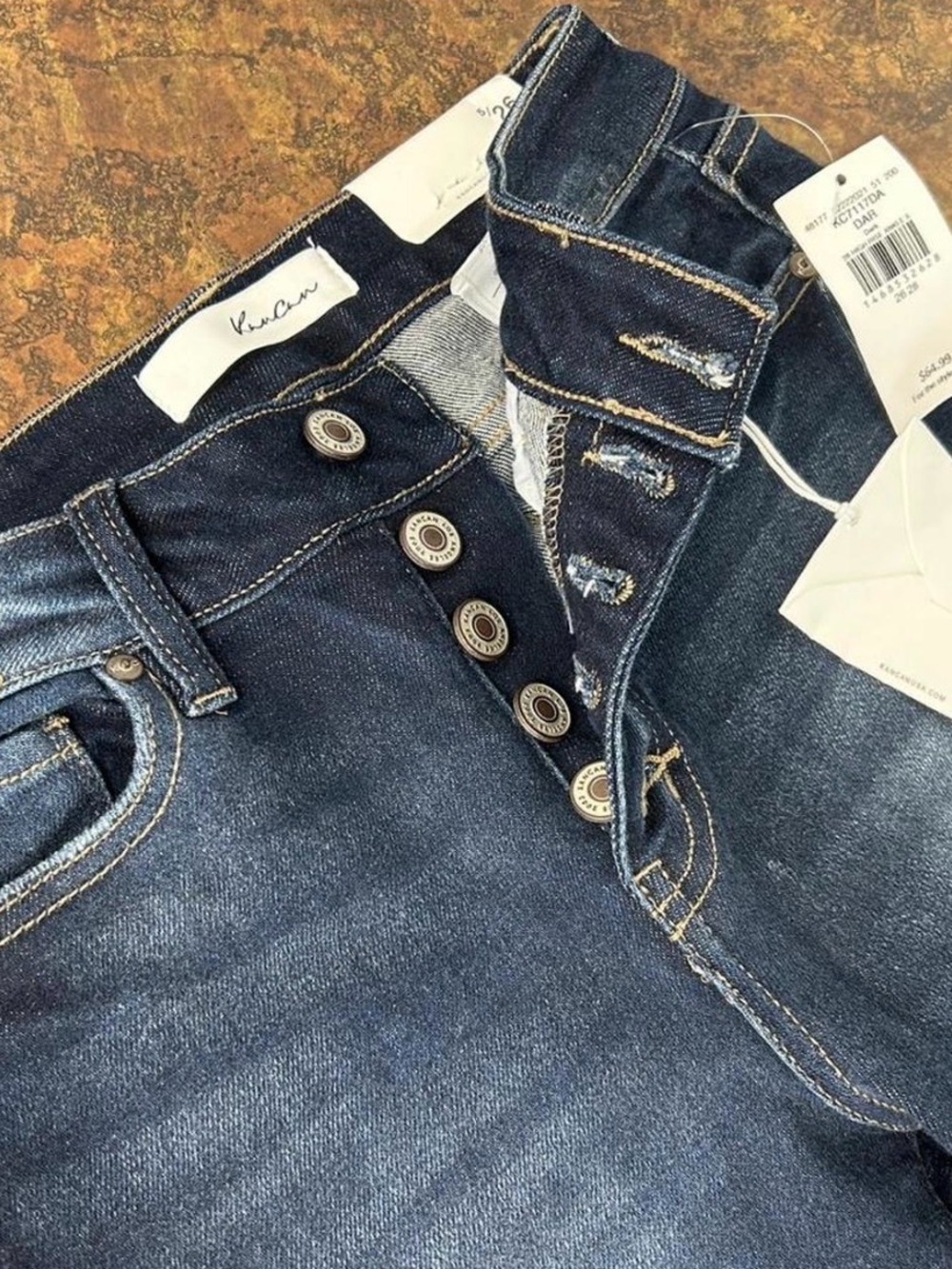 KanCan High-Rise Dark Wash Button-Fly Jeans